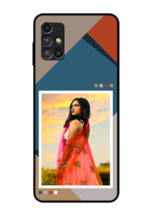 Galaxy M51 Personalized Glass Phone Case - Retro color pallet Design