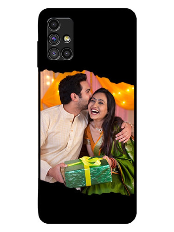 Custom Galaxy M51 Custom Glass Phone Case - Tear-off Design