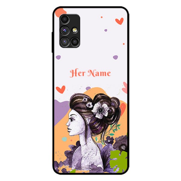 Galaxy M51 Personalized Glass Phone Case - Woman And Nature Design Galaxy M51 Personalized Glass Phone Case - Woman And Nature Design