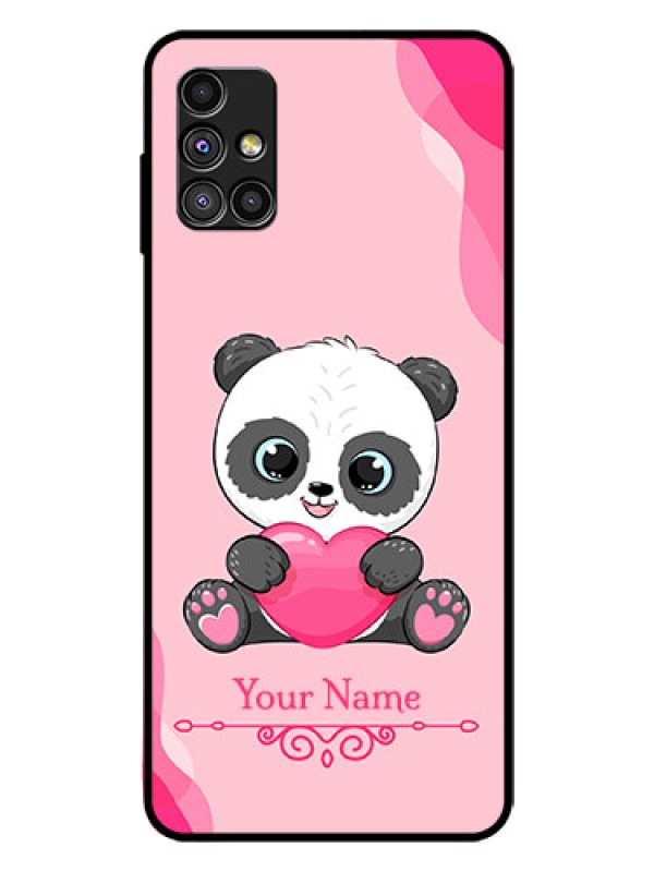 Custom Galaxy M51 Custom Glass Mobile Case - Cute Panda Design
