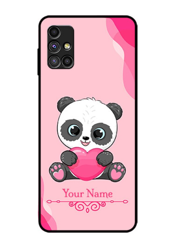 Galaxy M51 Custom Glass Mobile Case - Cute Panda Design