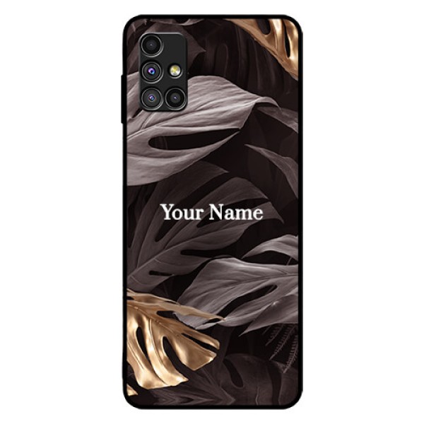 Galaxy M51 Personalised Glass Phone Case - Wild Leaves digital paint Design Galaxy M51 Personalised Glass Phone Case - Wild Leaves digital paint Design