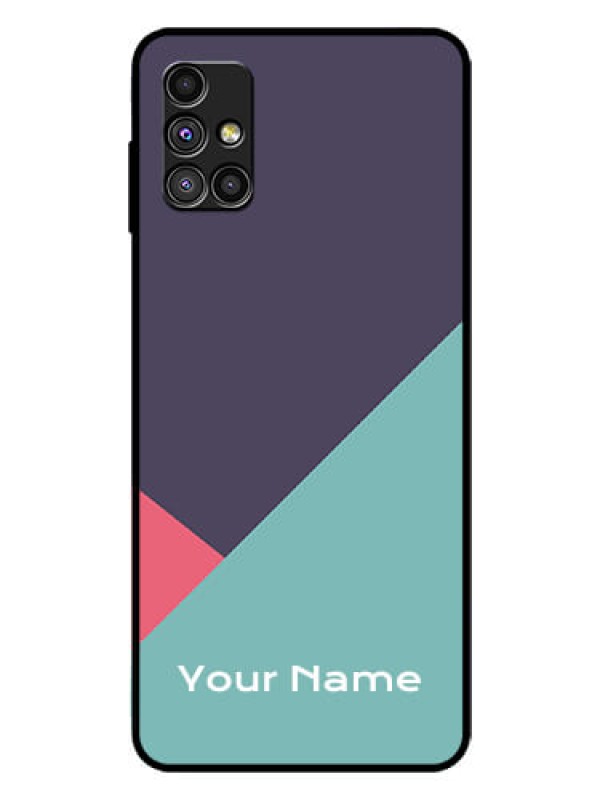 Custom Galaxy M51 Custom Glass Mobile Case - Tri Color abstract Design
