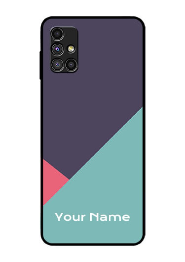 Galaxy M51 Custom Glass Mobile Case - Tri Color abstract Design