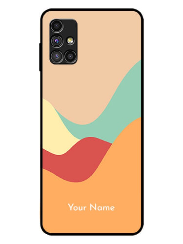Custom Galaxy M51 Personalized Glass Phone Case - Ocean Waves Multi-colour Design