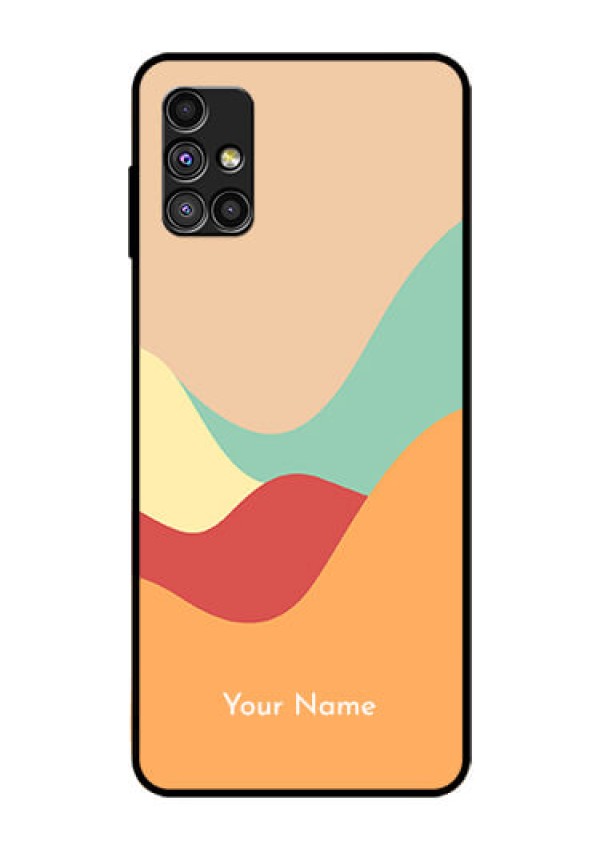 Galaxy M51 Personalized Glass Phone Case - Ocean Waves Multi-colour Design