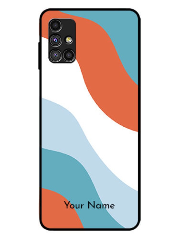 Custom Galaxy M51 Custom Glass Mobile Case - coloured Waves Design