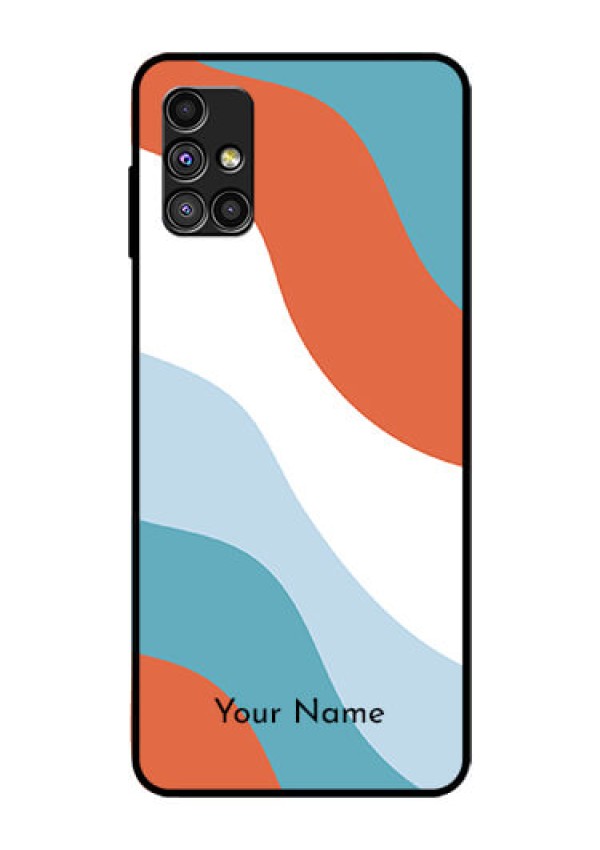 Galaxy M51 Custom Glass Mobile Case - coloured Waves Design