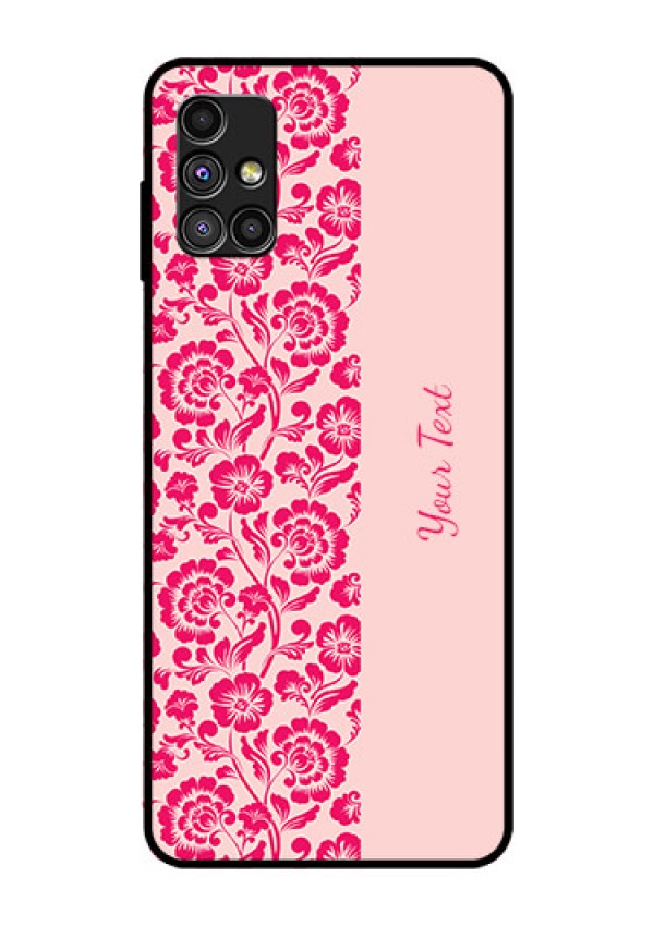 Galaxy M51 Custom Glass Phone Case - Attractive Floral Pattern Design