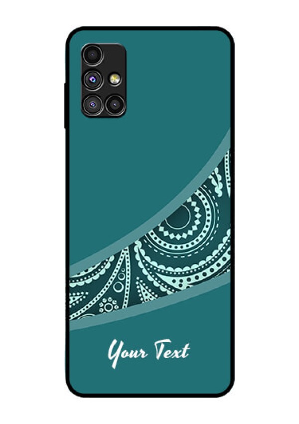 Galaxy M51 Photo Printing on Glass Case - semi visible floral Design