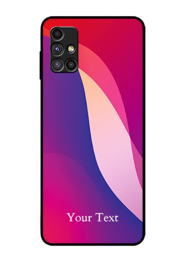 Galaxy M51 Personalized Glass Phone Case - Digital abstract Overlap Design