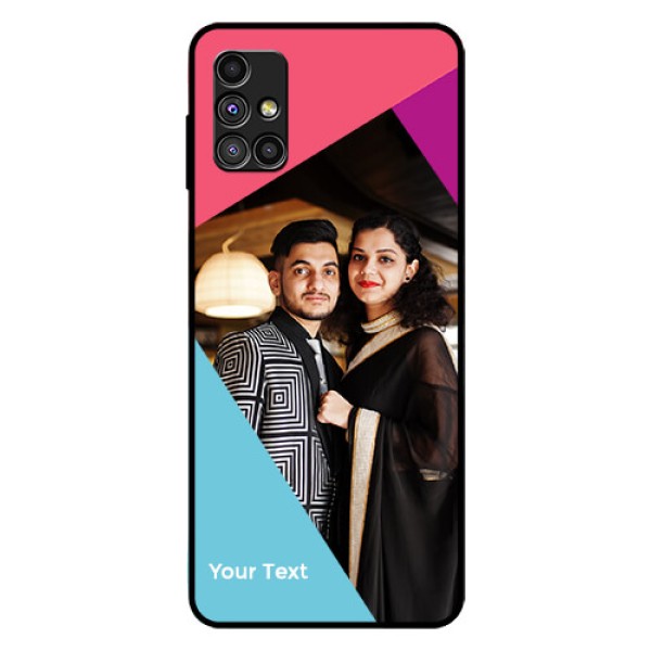 Galaxy M51 Custom Glass Mobile Case - Stacked Triple colour Design