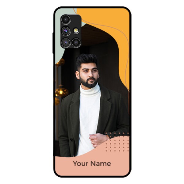 Galaxy M51 Personalized Glass Phone Case - Tri-coloured overlay design Galaxy M51 Personalized Glass Phone Case - Tri-coloured overlay design