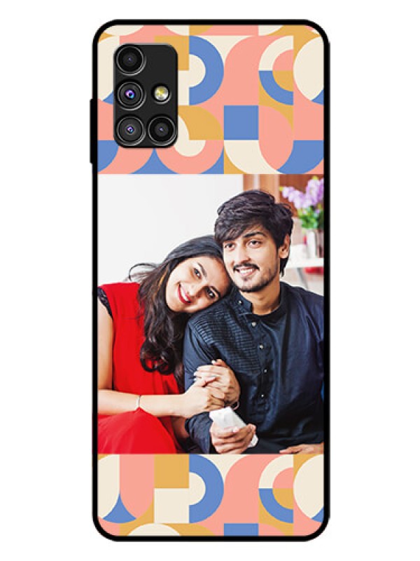 Custom Galaxy M51 Photo Printing on Glass Case - Semi-circle Maze Pattern Design