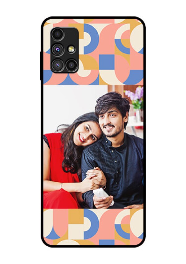 Galaxy M51 Photo Printing on Glass Case - Semi-circle Maze Pattern Design