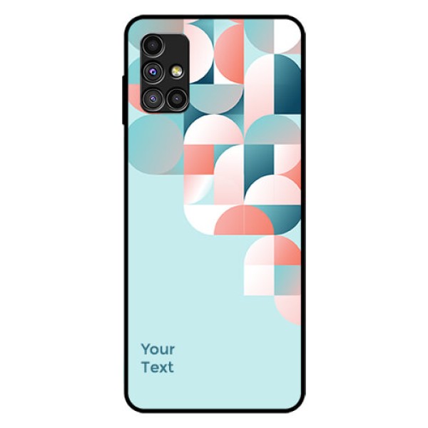 Galaxy M51 Custom Glass Phone Case - Stylish Semi-circle Pattern Design Galaxy M51 Custom Glass Phone Case - Stylish Semi-circle Pattern Design