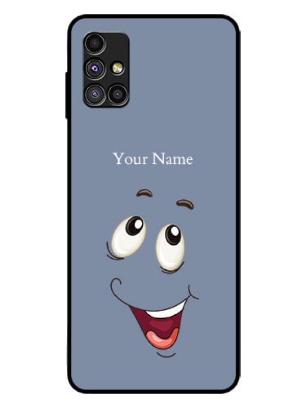Custom Galaxy M51 Photo Printing on Glass Case - Laughing Cartoon Face Design