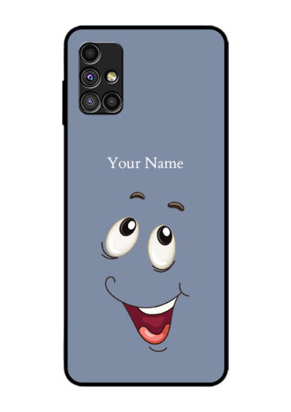 Galaxy M51 Photo Printing on Glass Case - Laughing Cartoon Face Design
