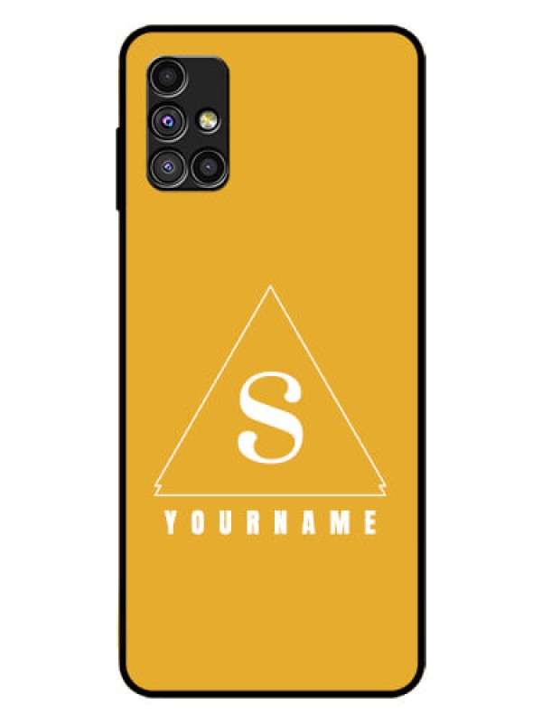 Custom Galaxy M51 Personalized Glass Phone Case - simple triangle Design