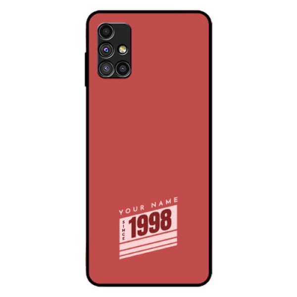 Galaxy M51 Custom Glass Phone Case - Red custom year of birth Design Galaxy M51 Custom Glass Phone Case - Red custom year of birth Design