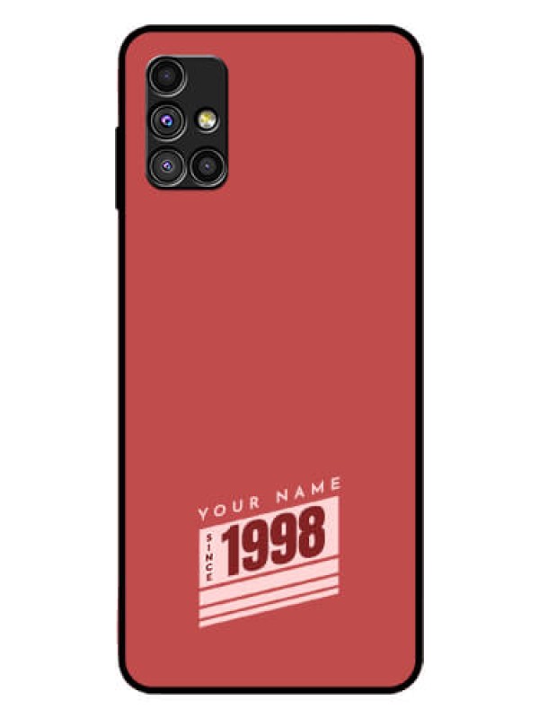 Custom Galaxy M51 Custom Glass Phone Case - Red custom year of birth Design