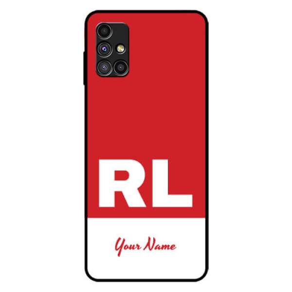 Galaxy M51 Personalized Glass Phone Case - dual tone custom text Design Galaxy M51 Personalized Glass Phone Case - dual tone custom text Design