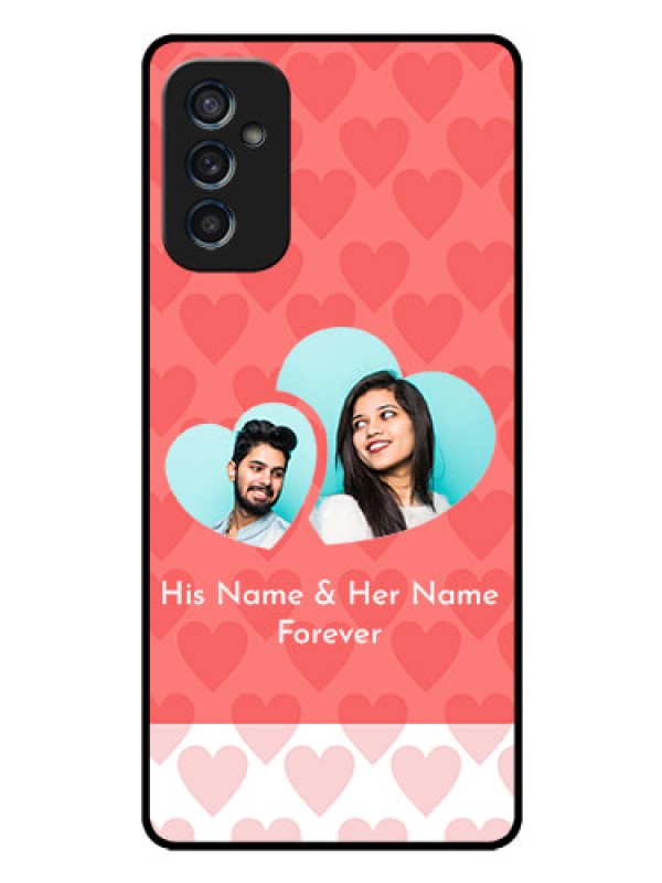 Custom Galaxy M52 5G Personalized Glass Phone Case - Couple Pic Upload Design