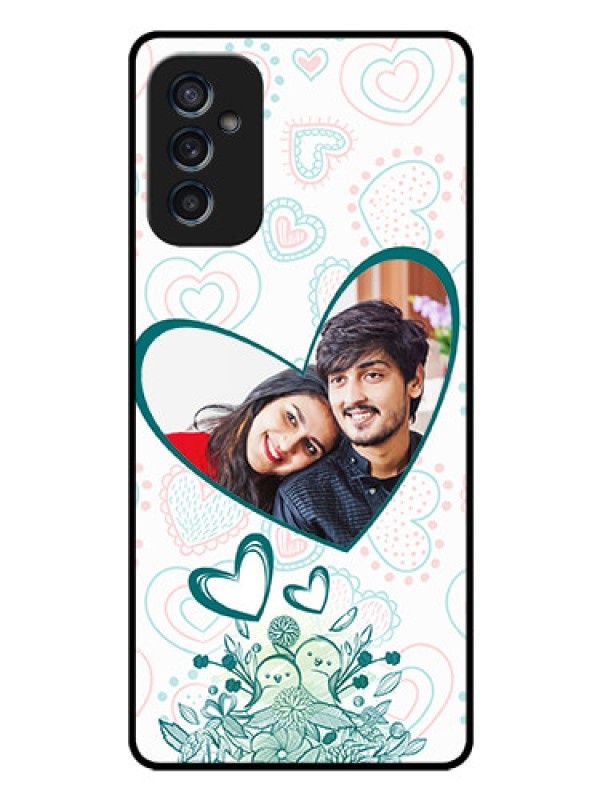 Custom Galaxy M52 5G Photo Printing on Glass Case - Premium Couple Design