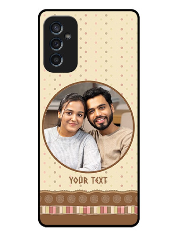 Custom Galaxy M52 5G Custom Glass Mobile Case - Brown Dotted Mobile Case Design