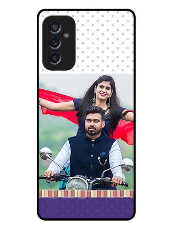 Custom Galaxy M52 5G Photo Printing on Glass Case - Cute Family Design