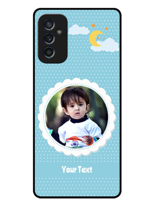 Custom Galaxy M52 5G Personalised Glass Phone Case - Violet Pattern Design