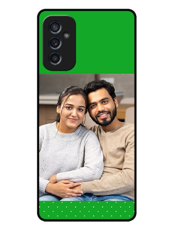 Custom Galaxy M52 5G Personalized Glass Phone Case - Green Pattern Design