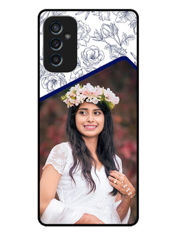 Custom Galaxy M52 5G Personalized Glass Phone Case - Premium Floral Design
