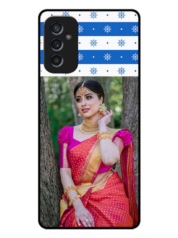 Custom Galaxy M52 5G Photo Printing on Glass Case - Snow Pattern Design