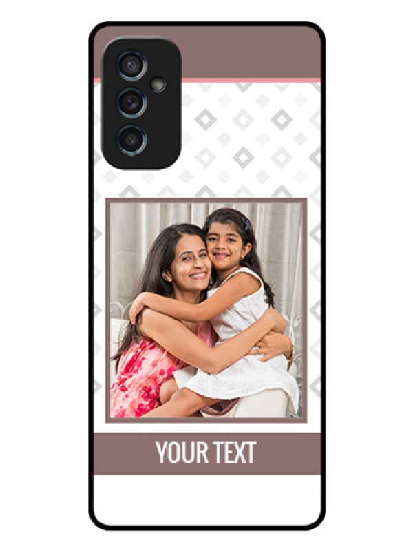 Custom Galaxy M52 5G Photo Printing on Glass Case - Simple Diamond Design