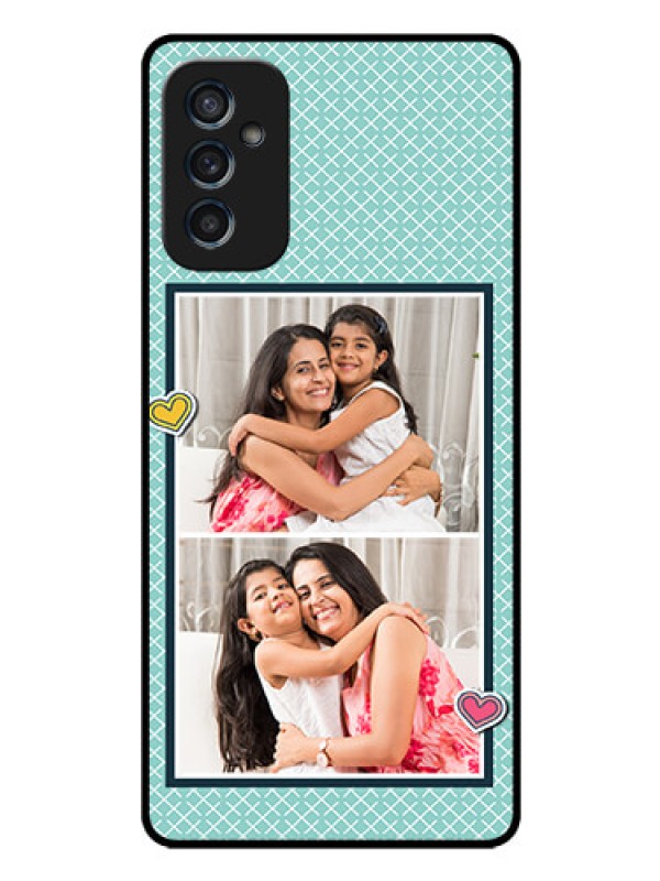 Custom Galaxy M52 5G Custom Glass Phone Case - 2 Image Holder with Pattern Design