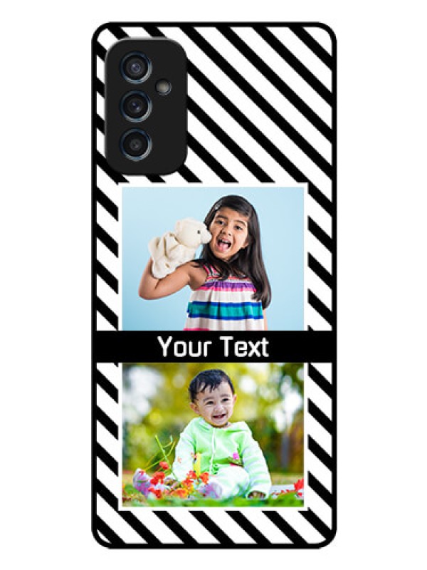 Custom Galaxy M52 5G Photo Printing on Glass Case - Black And White Stripes Design