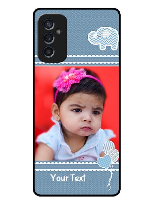 Custom Galaxy M52 5G Photo Printing on Glass Case - with Kids Pattern Design