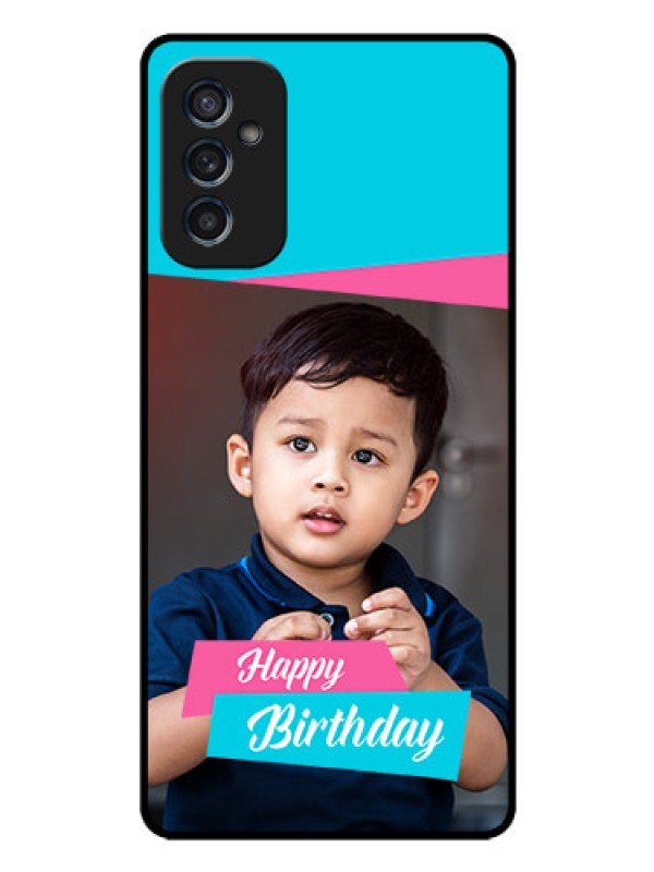 Custom Galaxy M52 5G Personalized Glass Phone Case - Image Holder with 2 Color Design