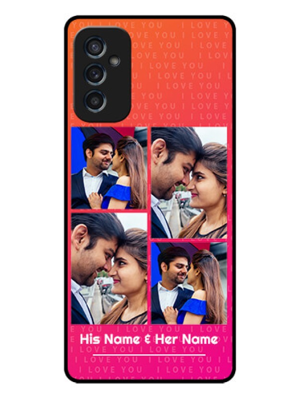 Custom Galaxy M52 5G Custom Glass Phone Case - I Love You Pink Design