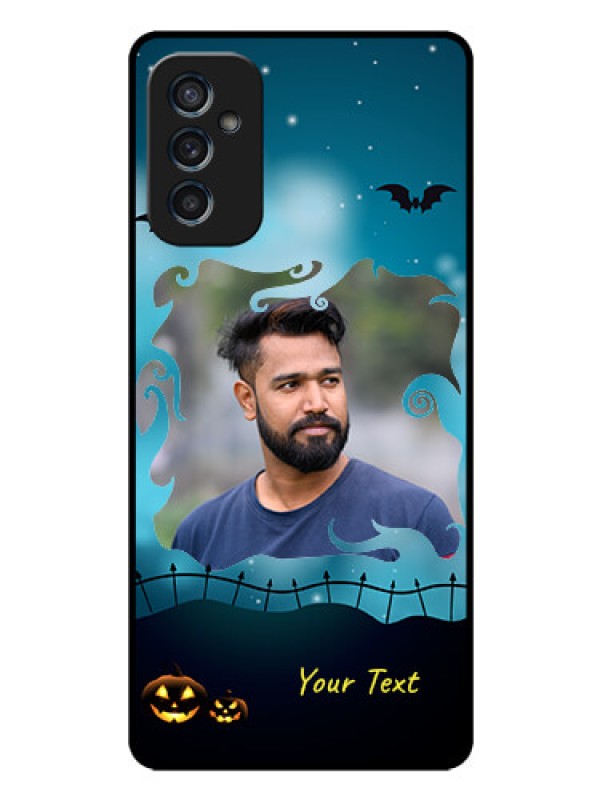 Custom Galaxy M52 5G Custom Glass Phone Case - Halloween frame design