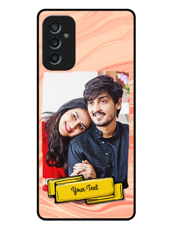 Custom Galaxy M52 5G Personalized Glass Phone Case - Marble Texture Design