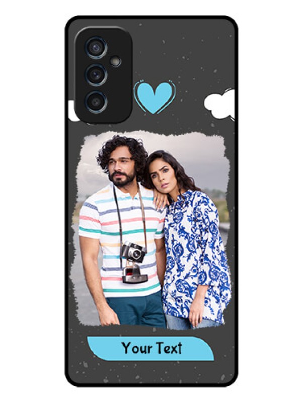 Custom Galaxy M52 5G Custom Glass Phone Case - Splashes with love doodles Design