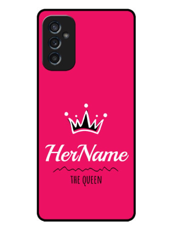 Custom Galaxy M52 5G Glass Phone Case Queen with Name
