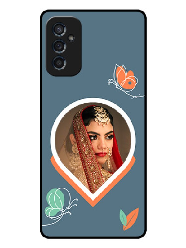 Custom Galaxy M52 5G Custom Glass Mobile Case - Droplet Butterflies Design
