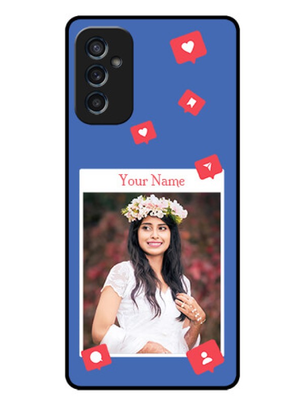 Custom Galaxy M52 5G Custom Glass Phone Case - Like Share And Comment Design