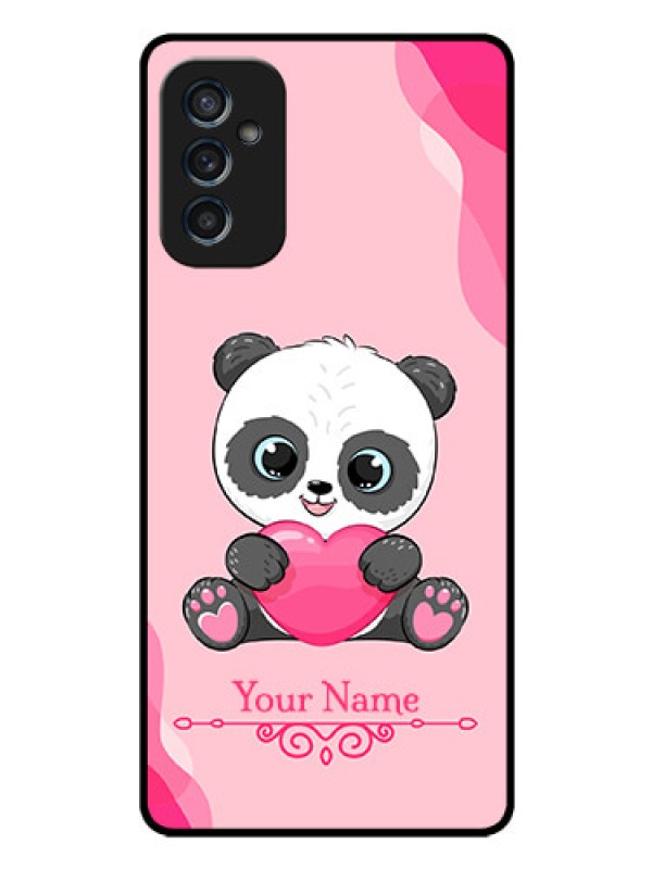 Custom Galaxy M52 5G Custom Glass Mobile Case - Cute Panda Design