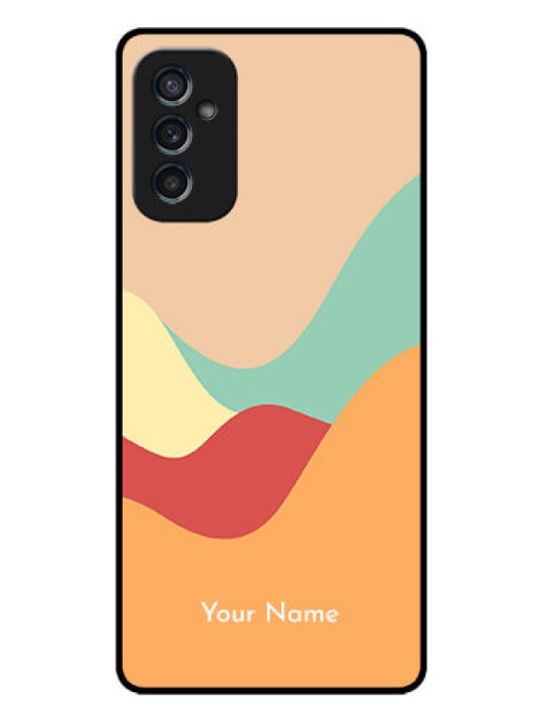 Custom Galaxy M52 5G Personalized Glass Phone Case - Ocean Waves Multi-colour Design