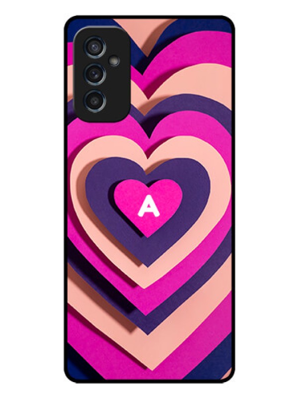 Custom Galaxy M52 5G Custom Glass Mobile Case - Cute Heart Pattern Design