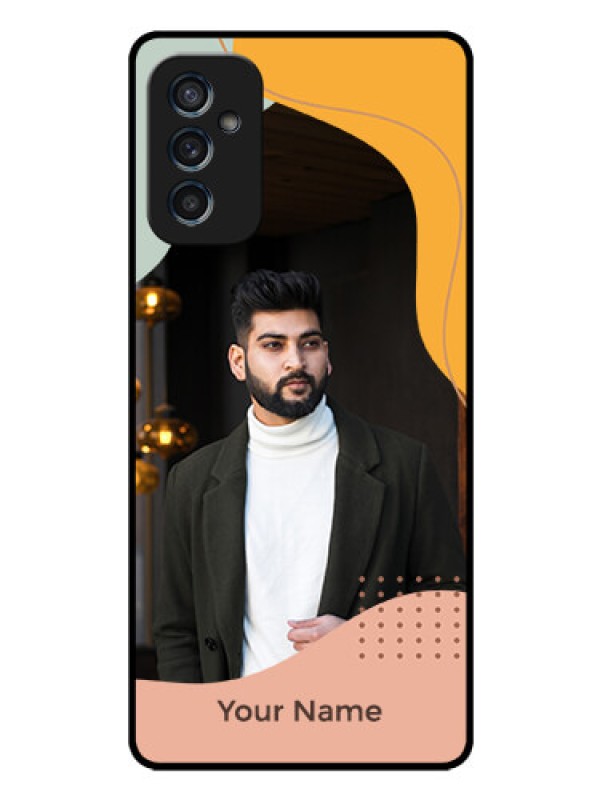 Custom Galaxy M52 5G Personalized Glass Phone Case - Tri-coloured overlay design